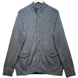 Claiborne Men's Wool Blend Cardigan Sweater Long Sleeve Size M Gray Pockets